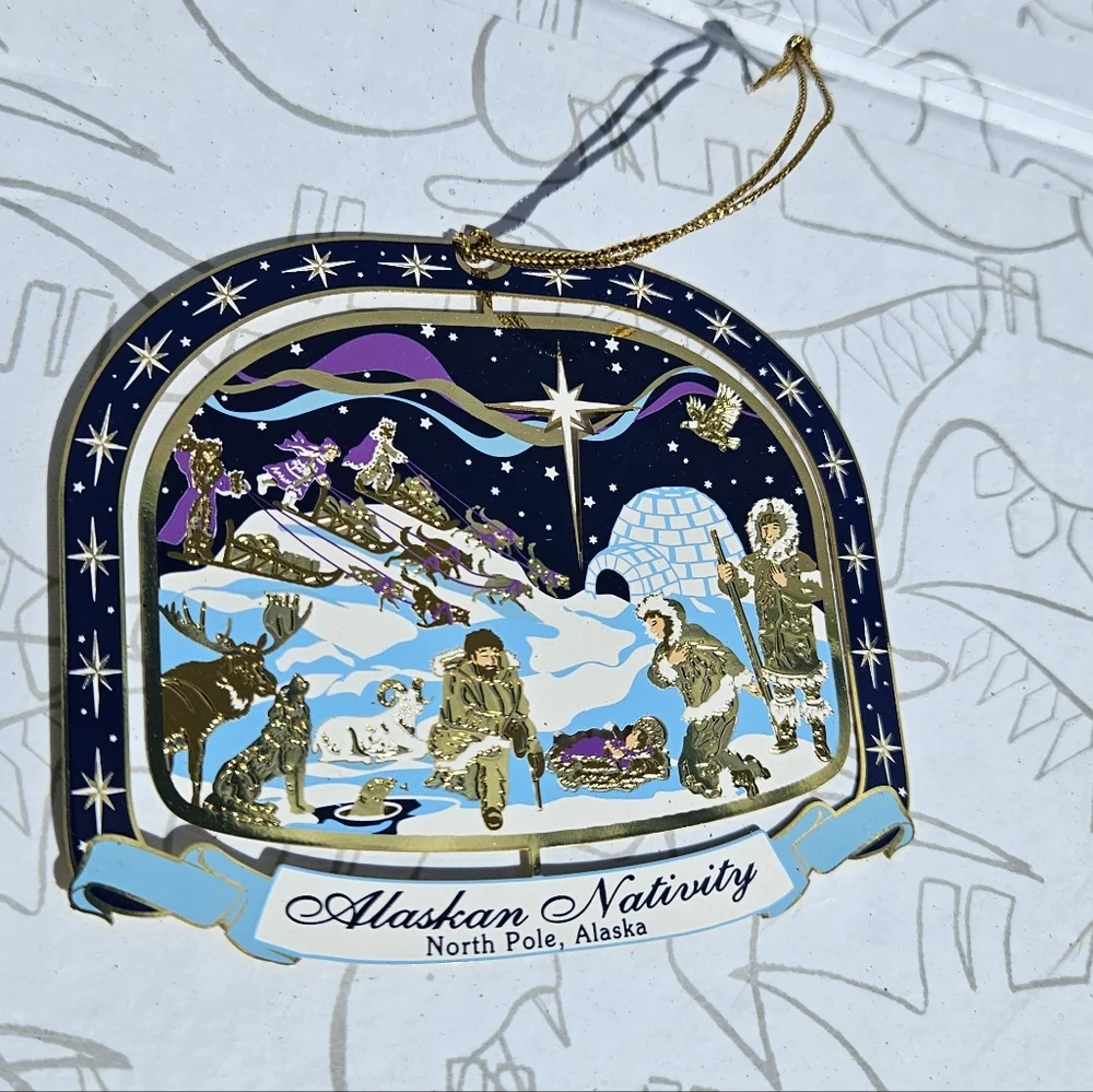 North POLE Alaska Nativity CHRISTMAS 24 GOLD PLATED‎